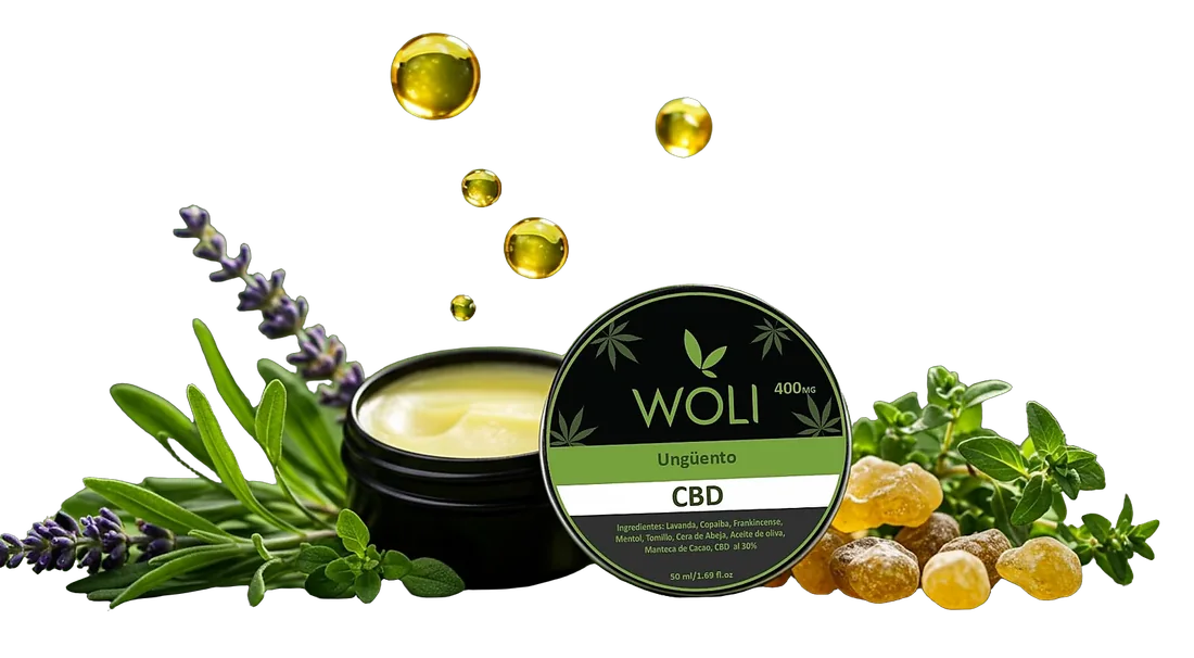 Tin of WOLI CBD balm with lavender, frankincense and thyme